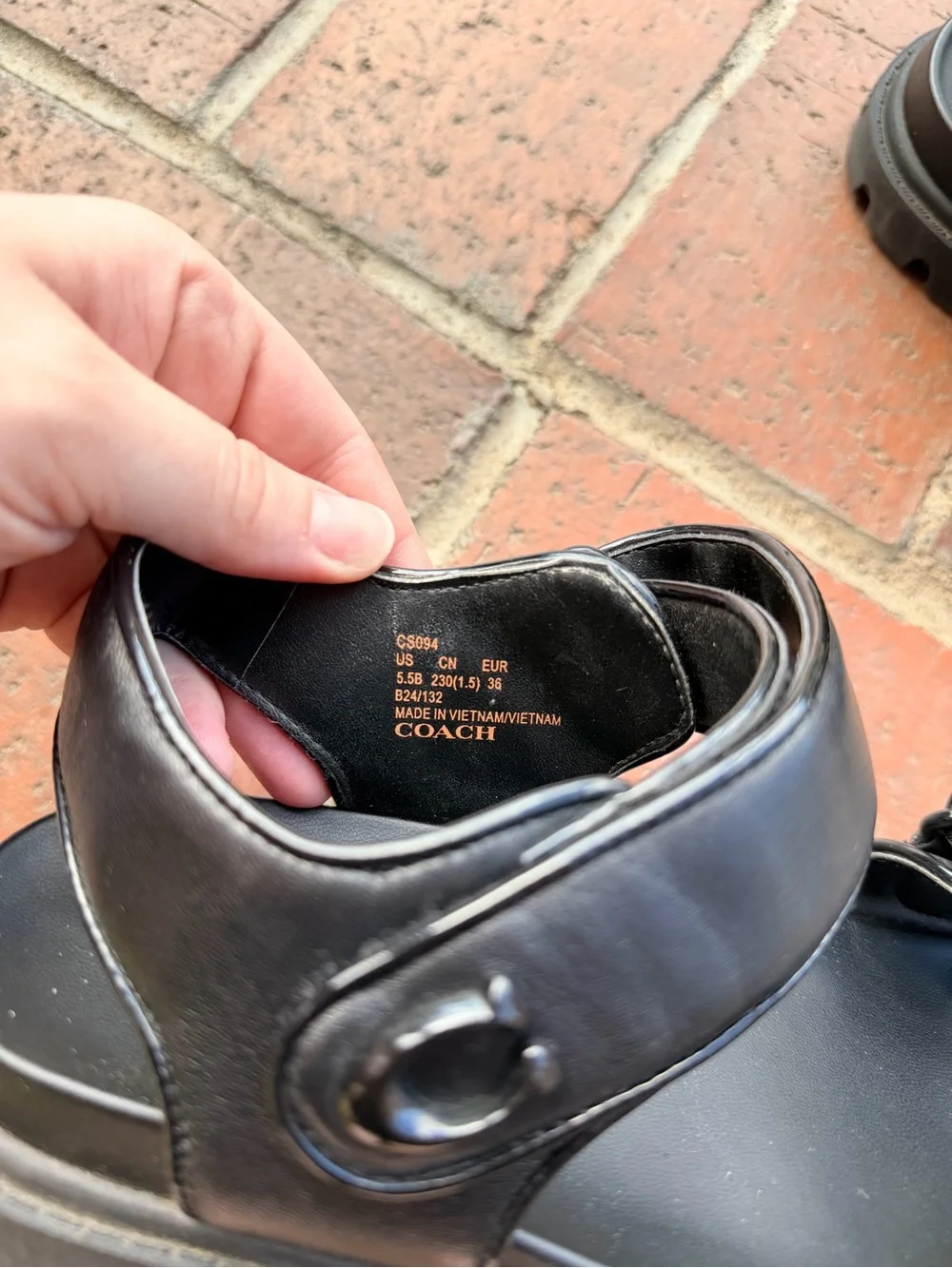 Coach Kids Black Adjustable Velcro Sandals